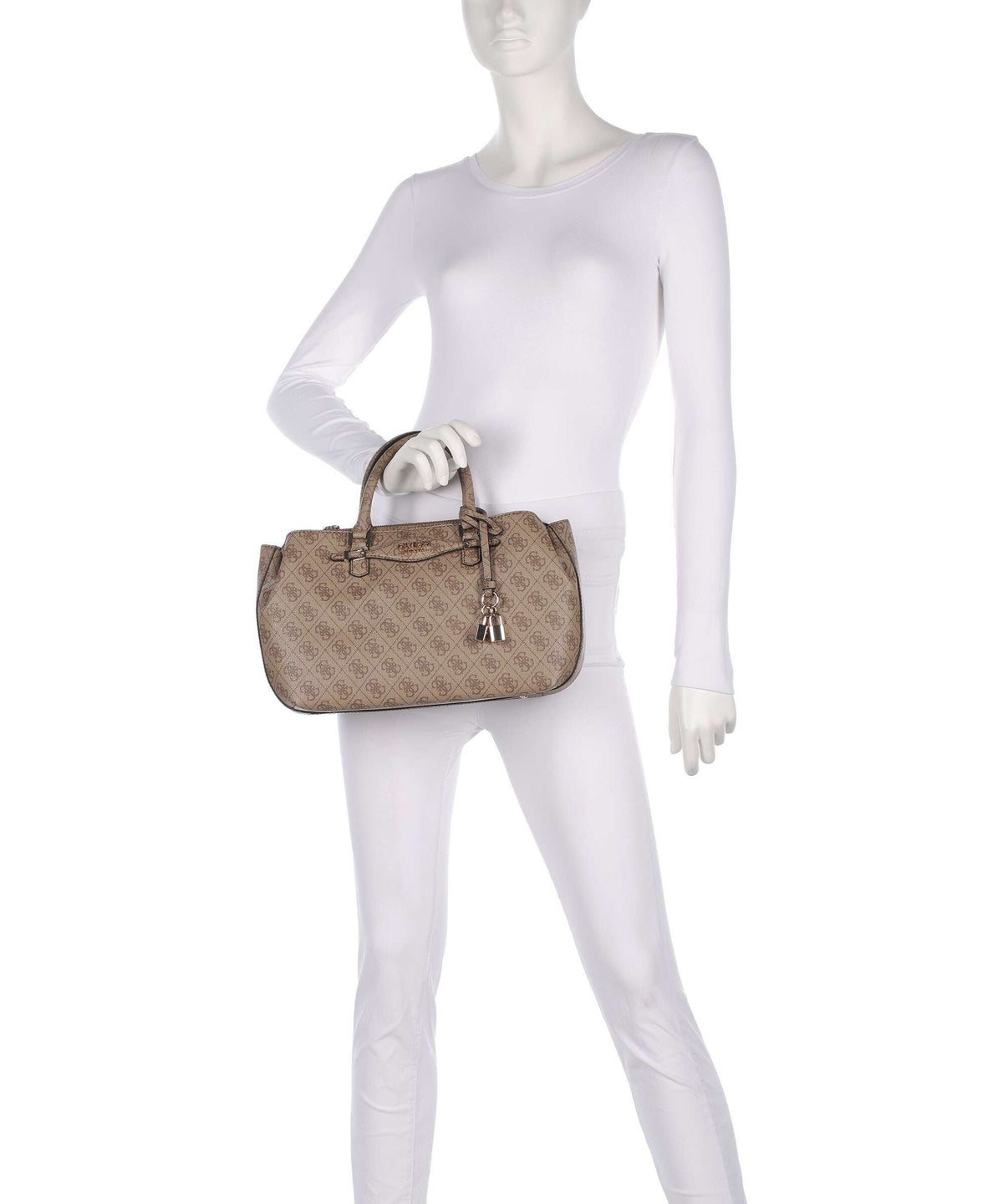 Guess Katya 4G Logo Handbag latte logo