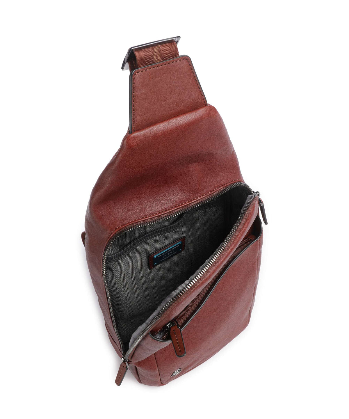 Piquadro Black Square Sling bag cuoio