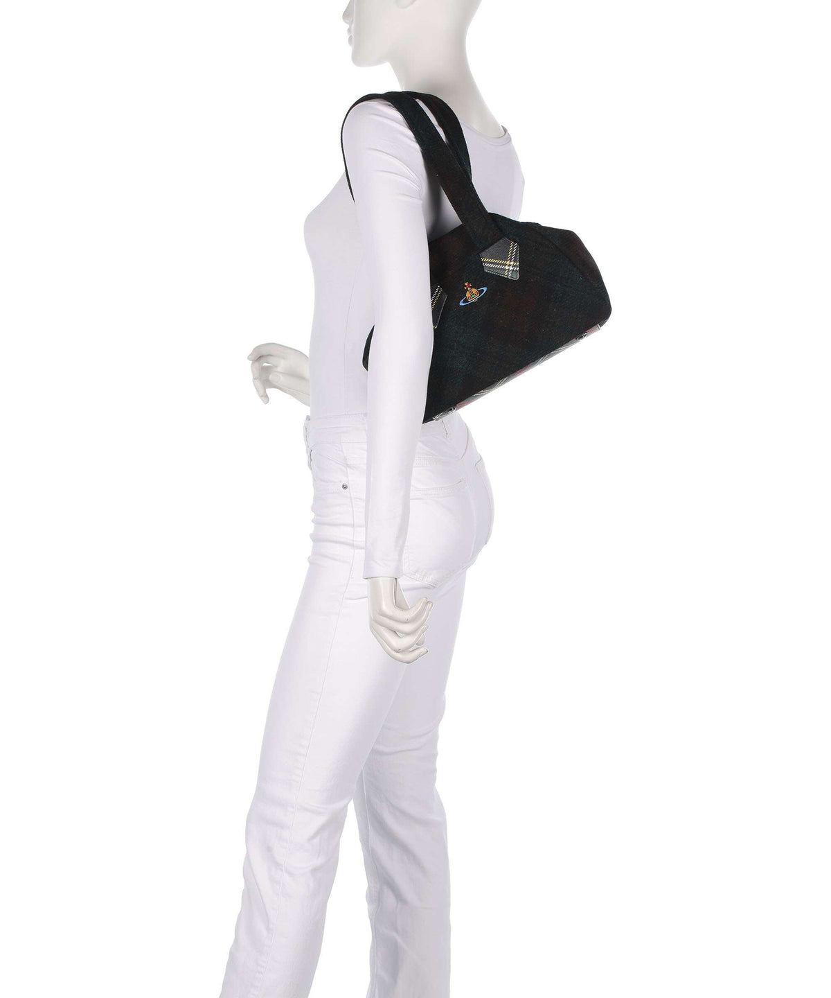 Vivienne Westwood Archive Harris Tweed Check Medium Shoulder bag dark check