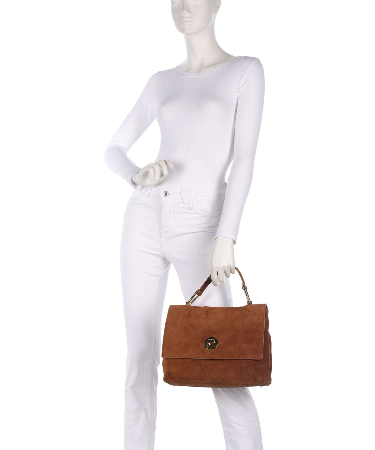 Coccinelle Liya Suede Handbag cognac