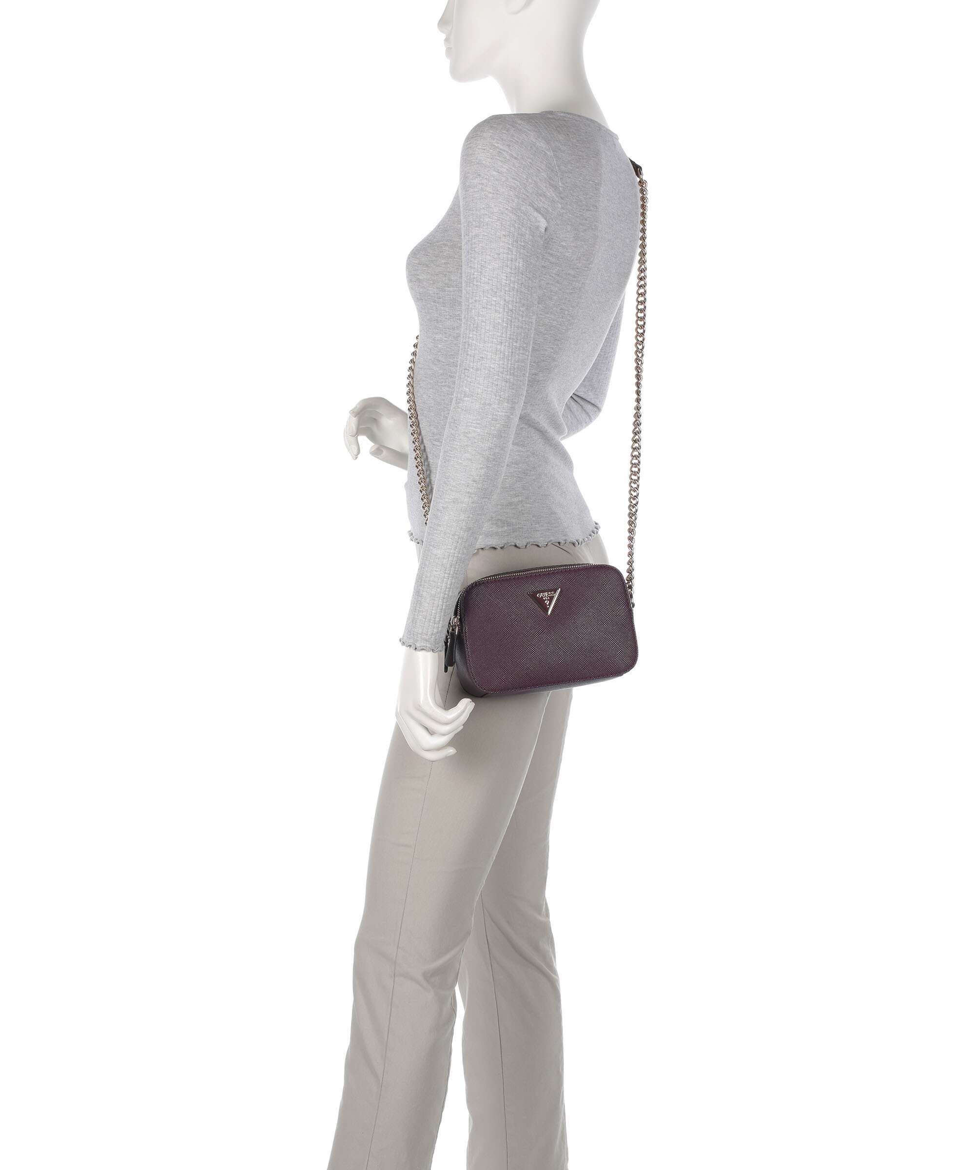 Guess Noelle Crossbody bag aubergine