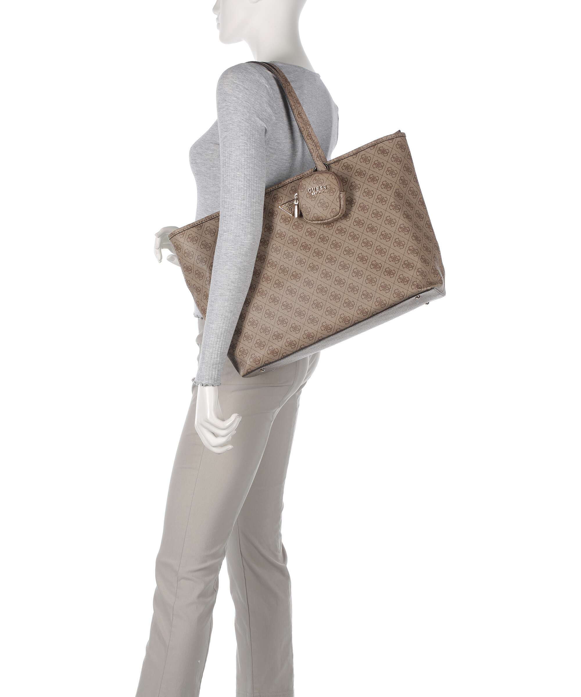 Guess Power Play Tote bag latte logo