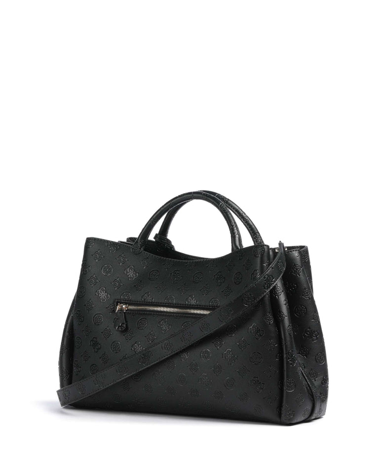 Guess Phoebe Peony Debossed Handbag black logo
