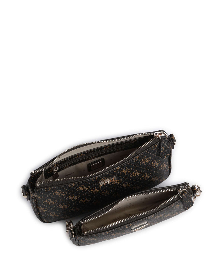 Guess Noelle Q Logo Shoulder bag brown logo