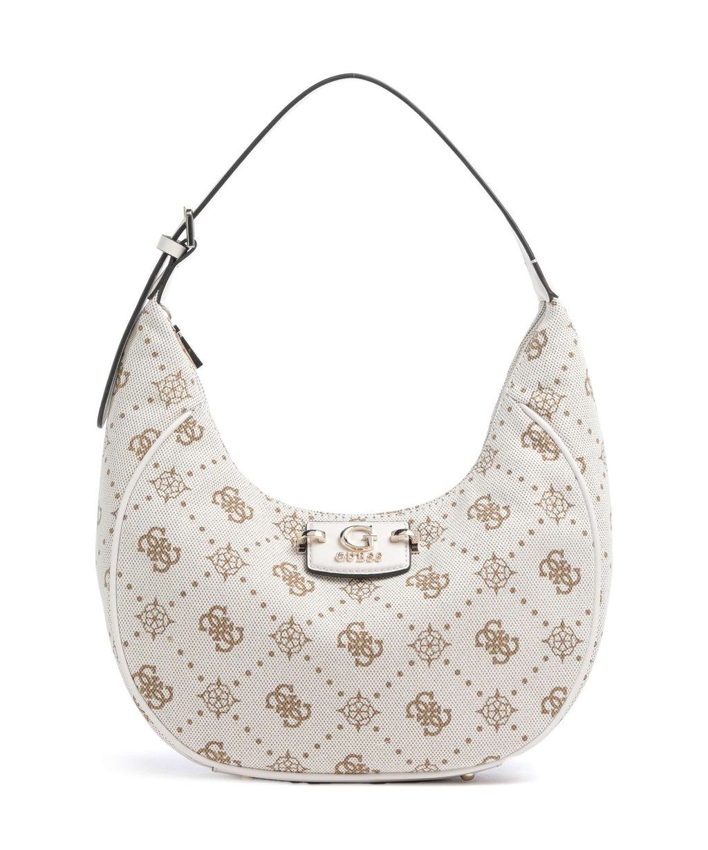 Guess Neda 4G Peony Logo Hobo bag offwhite logo