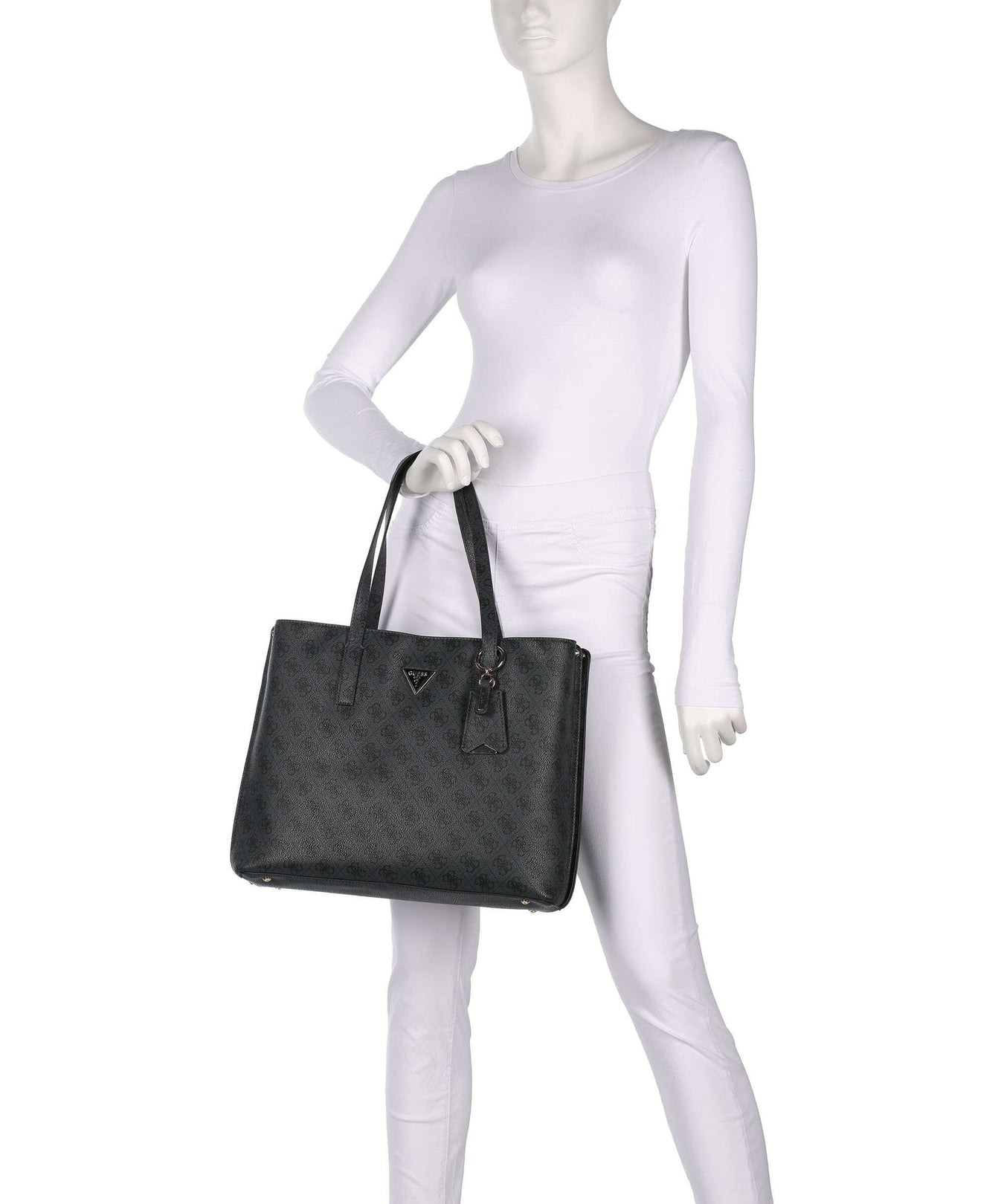 Guess Meridian Tote bag coal logo