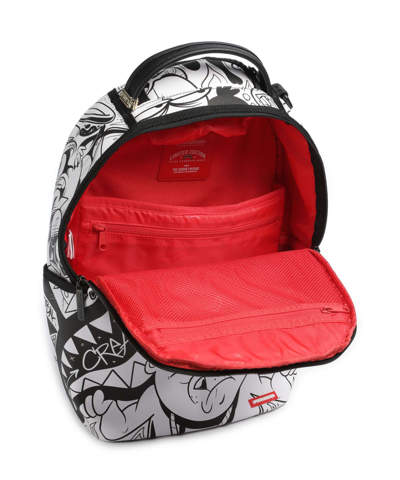 Sprayground Heavy Sharkmouth Doodle Backpack white