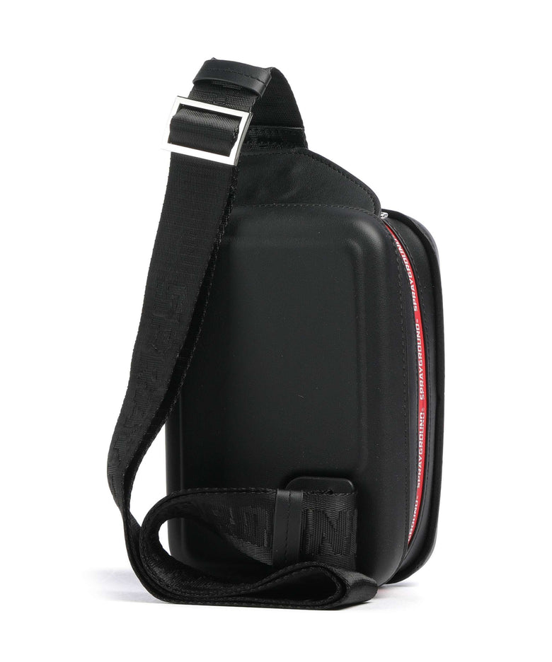 Sprayground Printed Zipper Shark Sling bag black