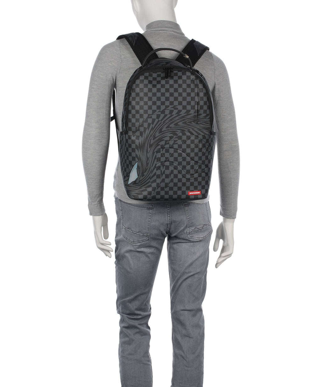 Sprayground Checker Shark Trail Backpack black/gray