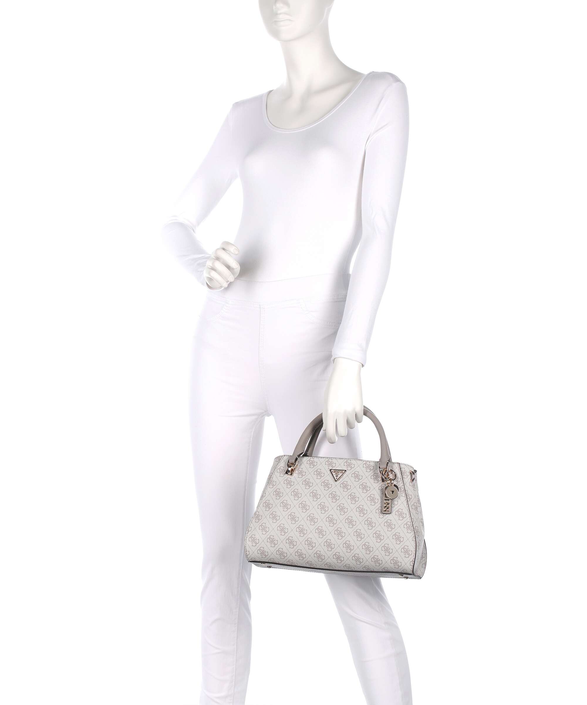 Guess Noelle 4G Logo Handbag dark taupe logo