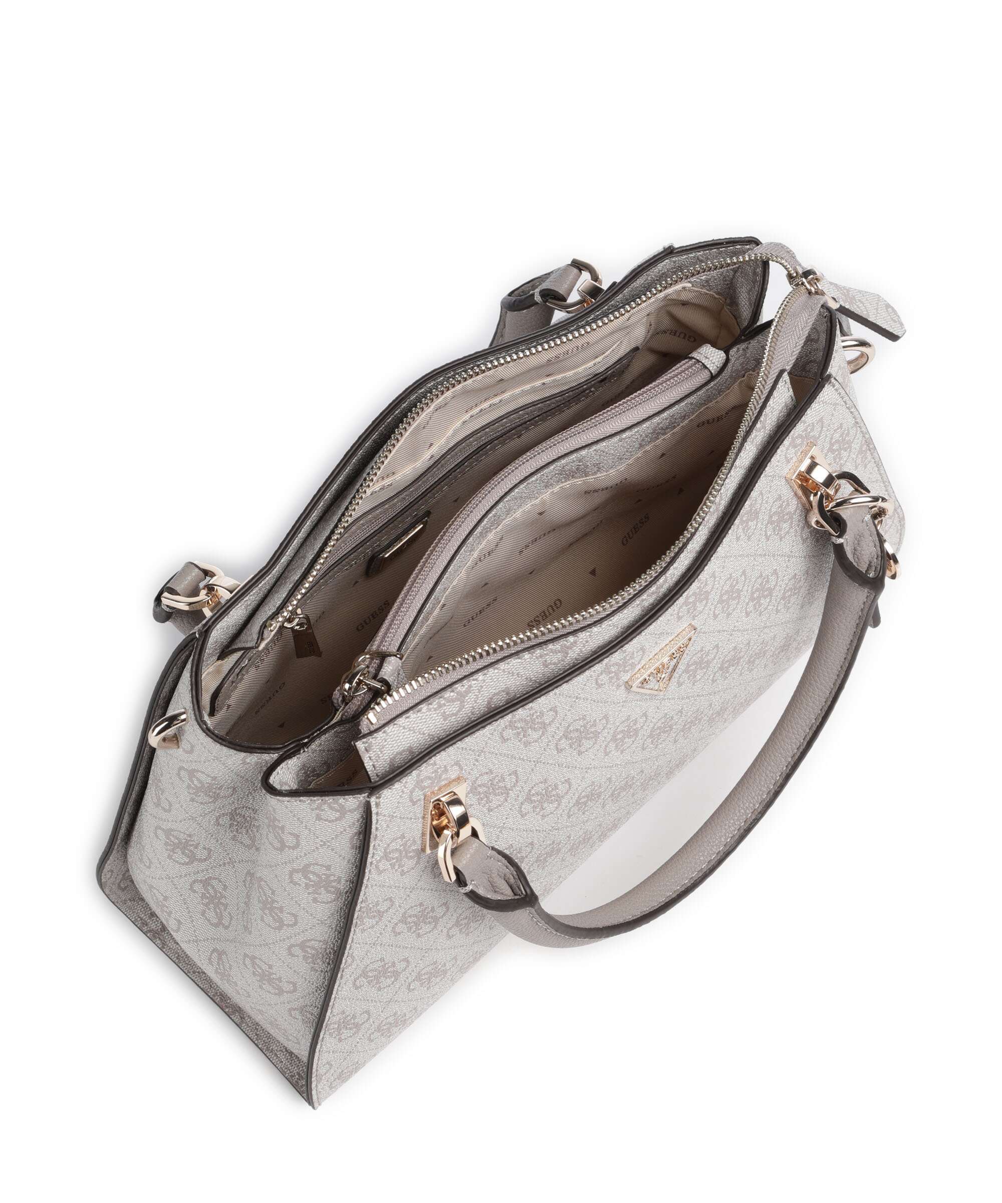 Guess Noelle 4G Logo Handbag dark taupe logo