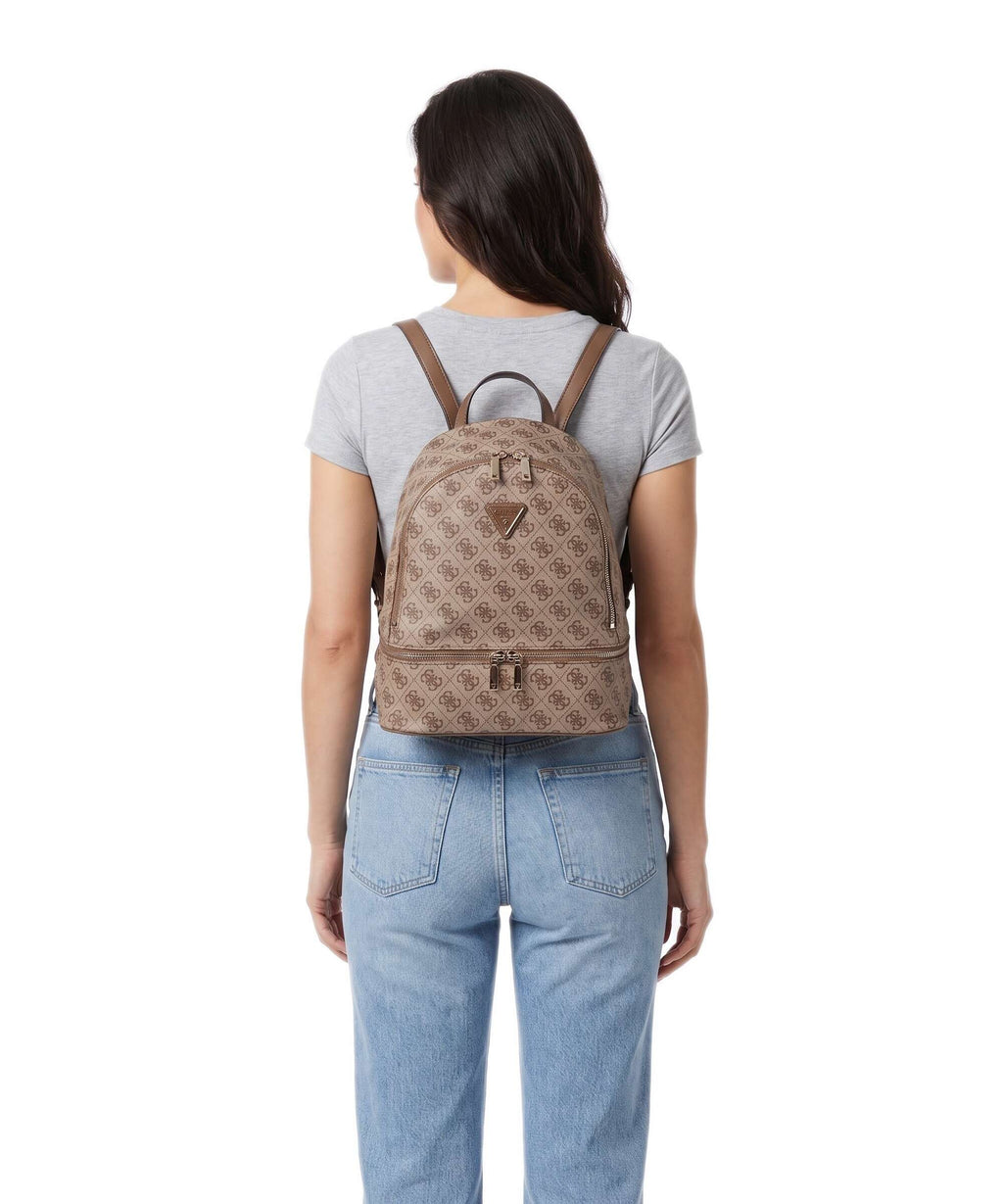 Guess Adrian Logo Medium Backpack latte logo