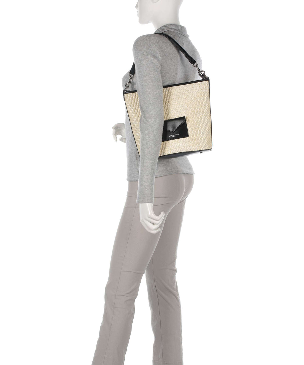 Lancaster Actual Osier Mini Hobo bag beige