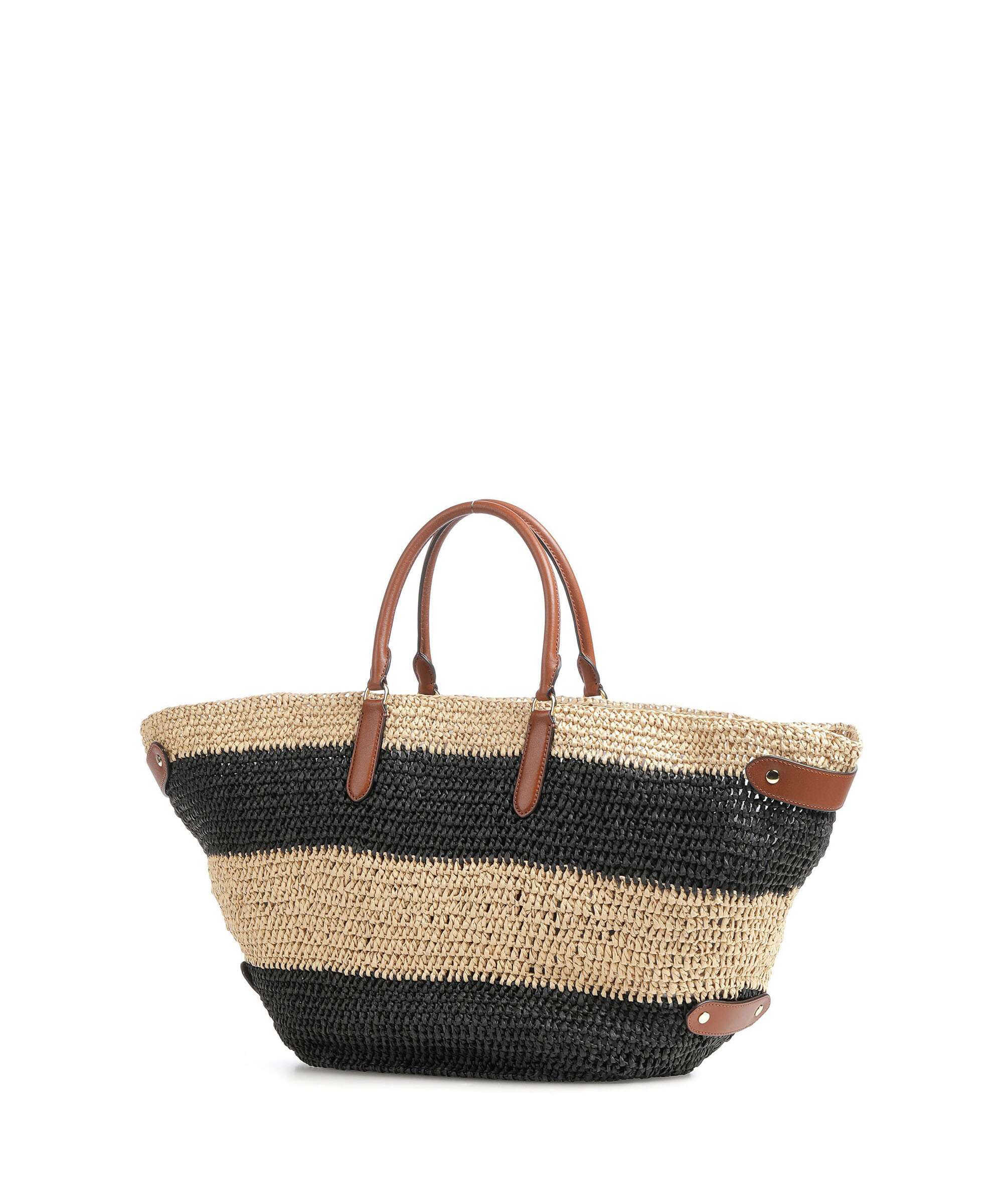Lauren Ralph Lauren Daphney 40 Straw Handbag natural/black/lauren tan