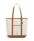 Polo Ralph Lauren Canvas Medium Tote bag ecru/cuoio