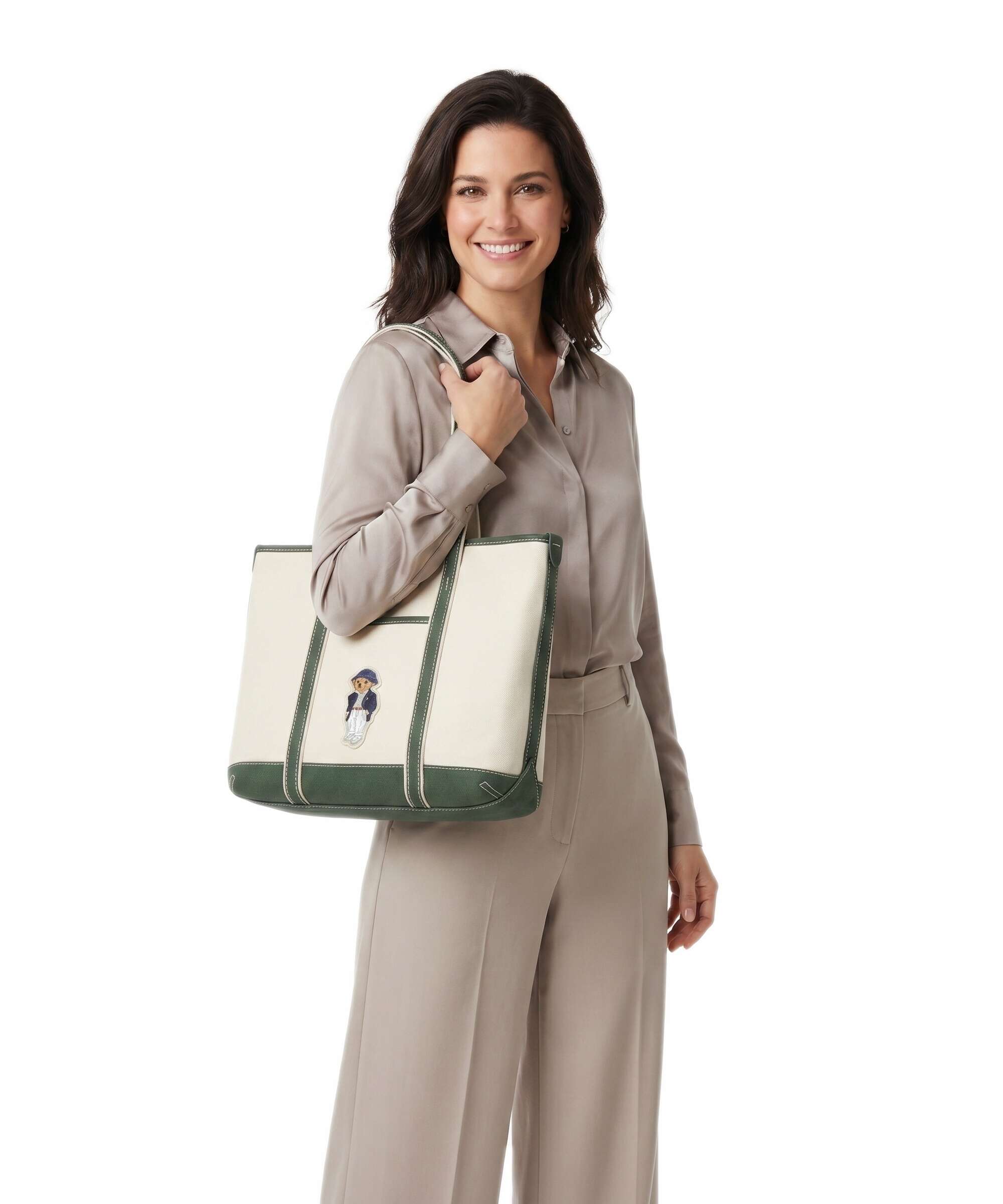 Polo Ralph Lauren Canvas Small Tote bag ecru/juniper