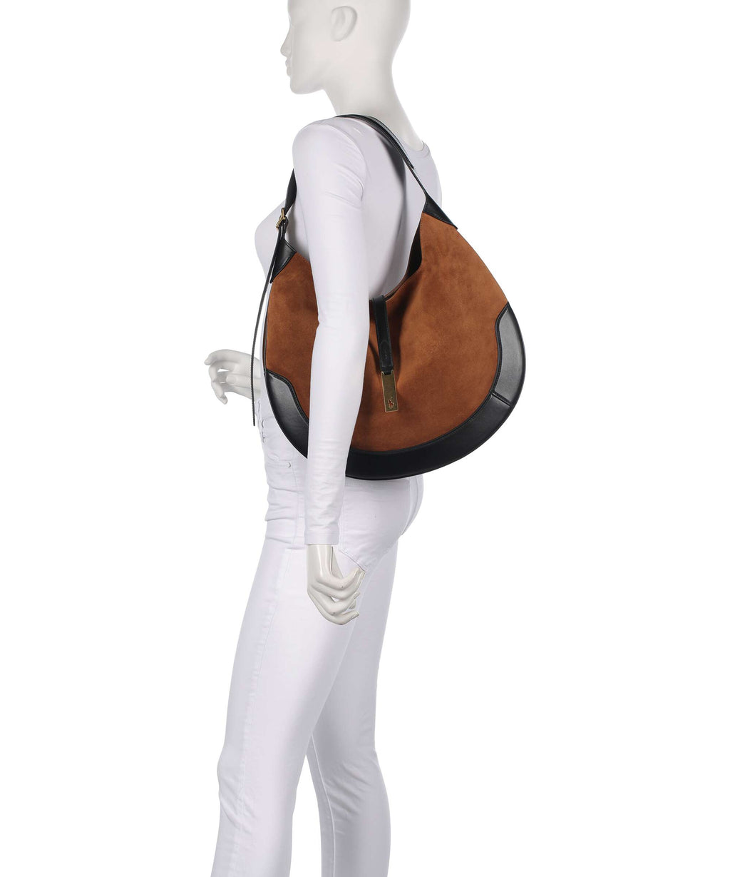 Polo Ralph Lauren ID Collection Medium Hobo bag toffee/black