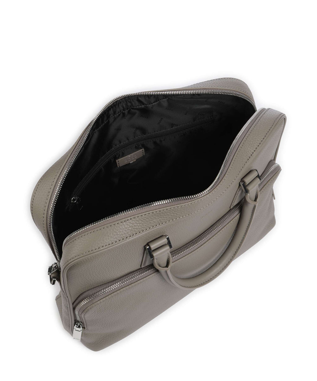 BOSS Crosstown Briefcase open green