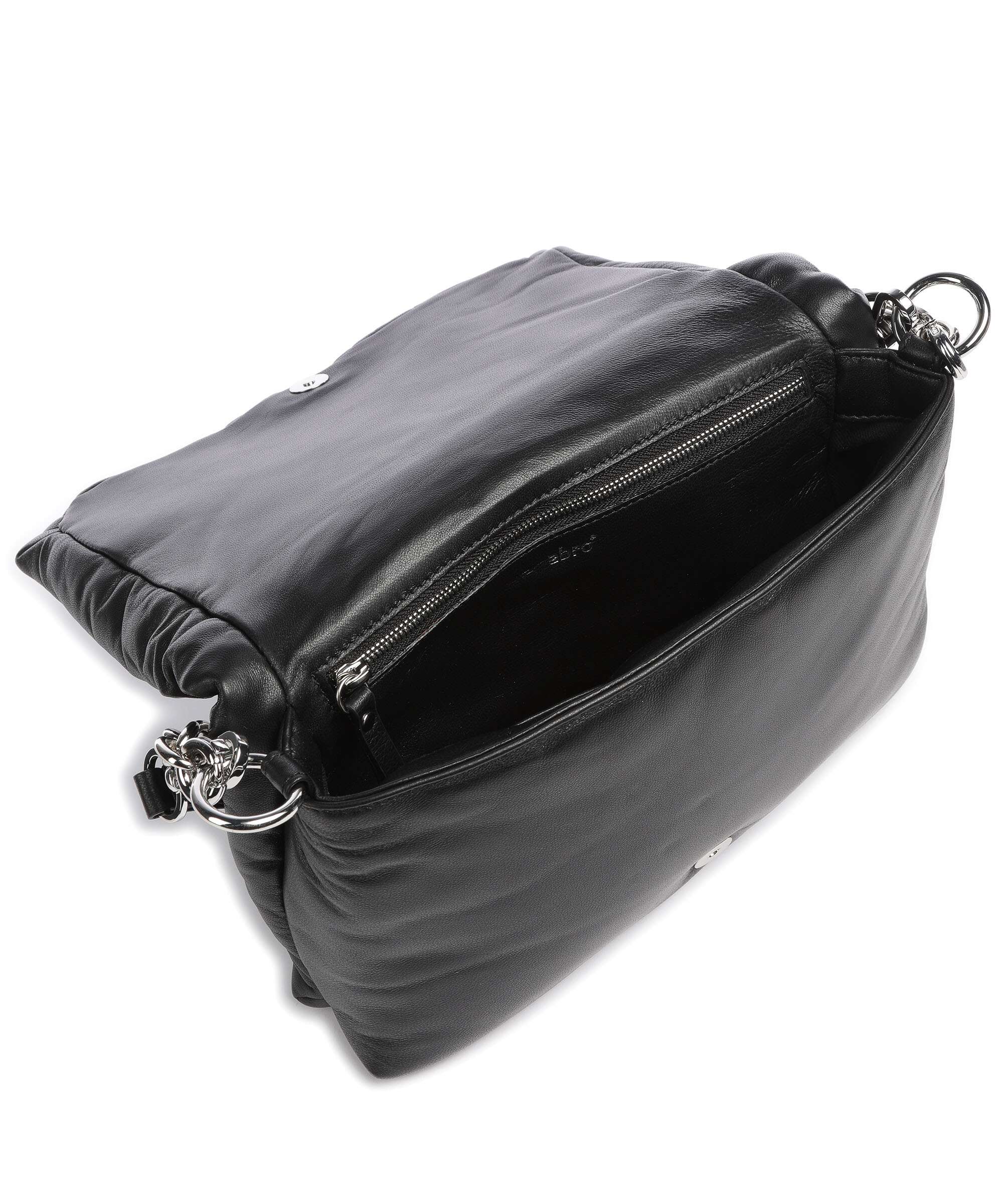 Abro Piuma Lucido Puffer Shoulder bag black/nickel