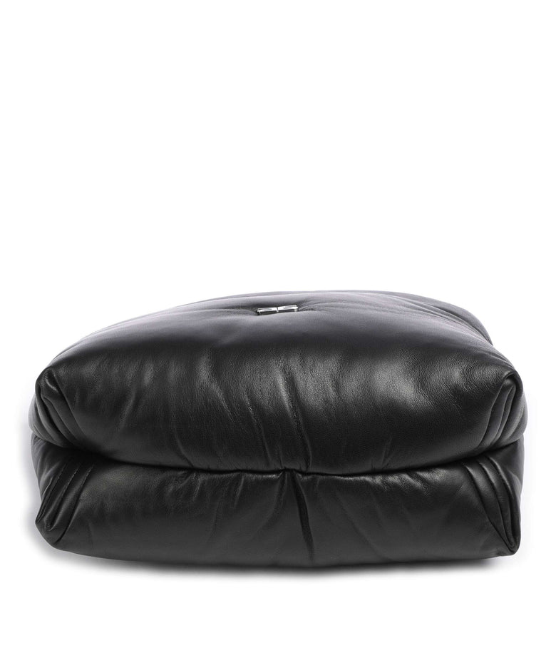 Abro Piuma Lucido Puffer Hobo bag black/nickel