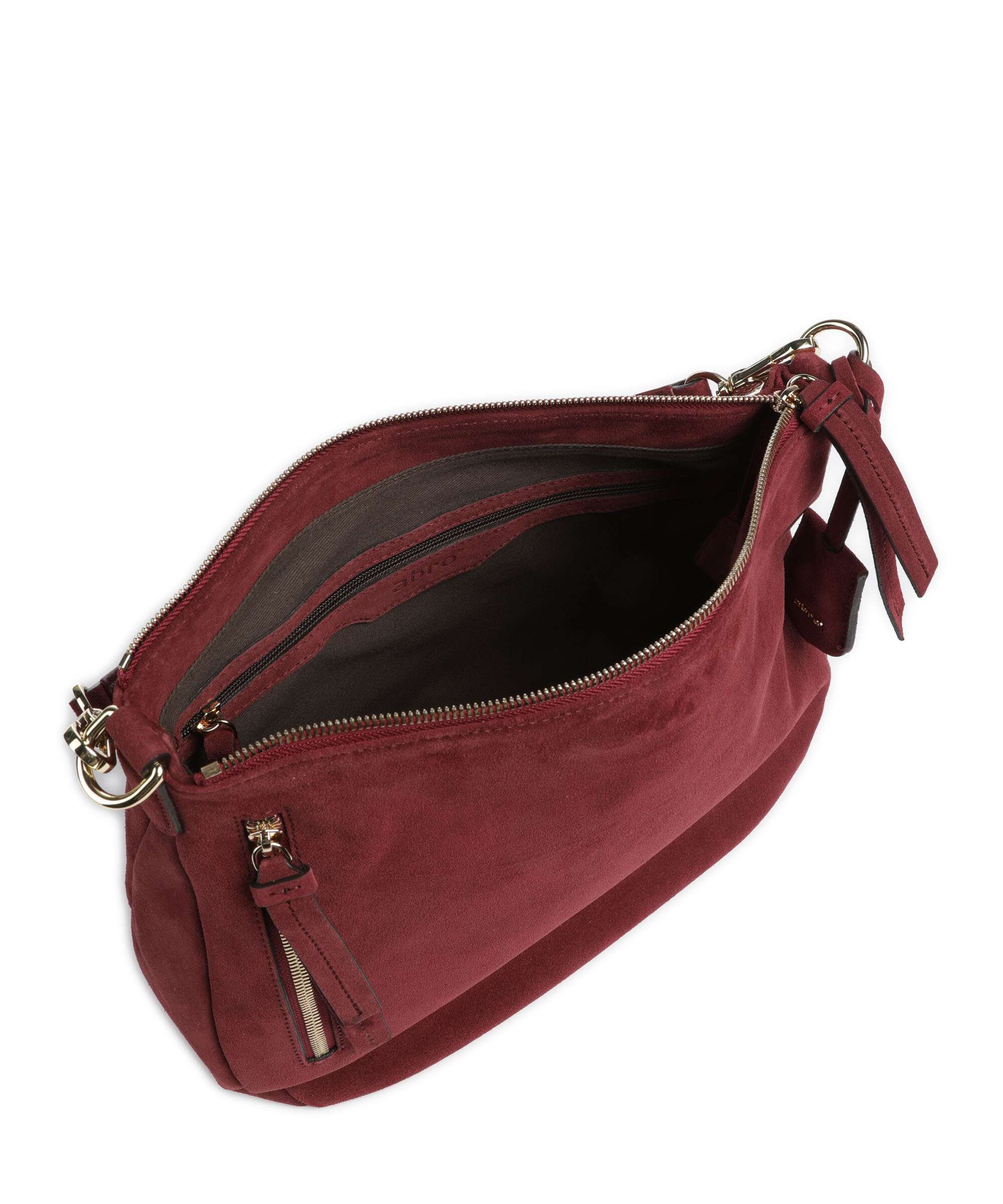 Abro Suede Juna Hobo bag bordeaux