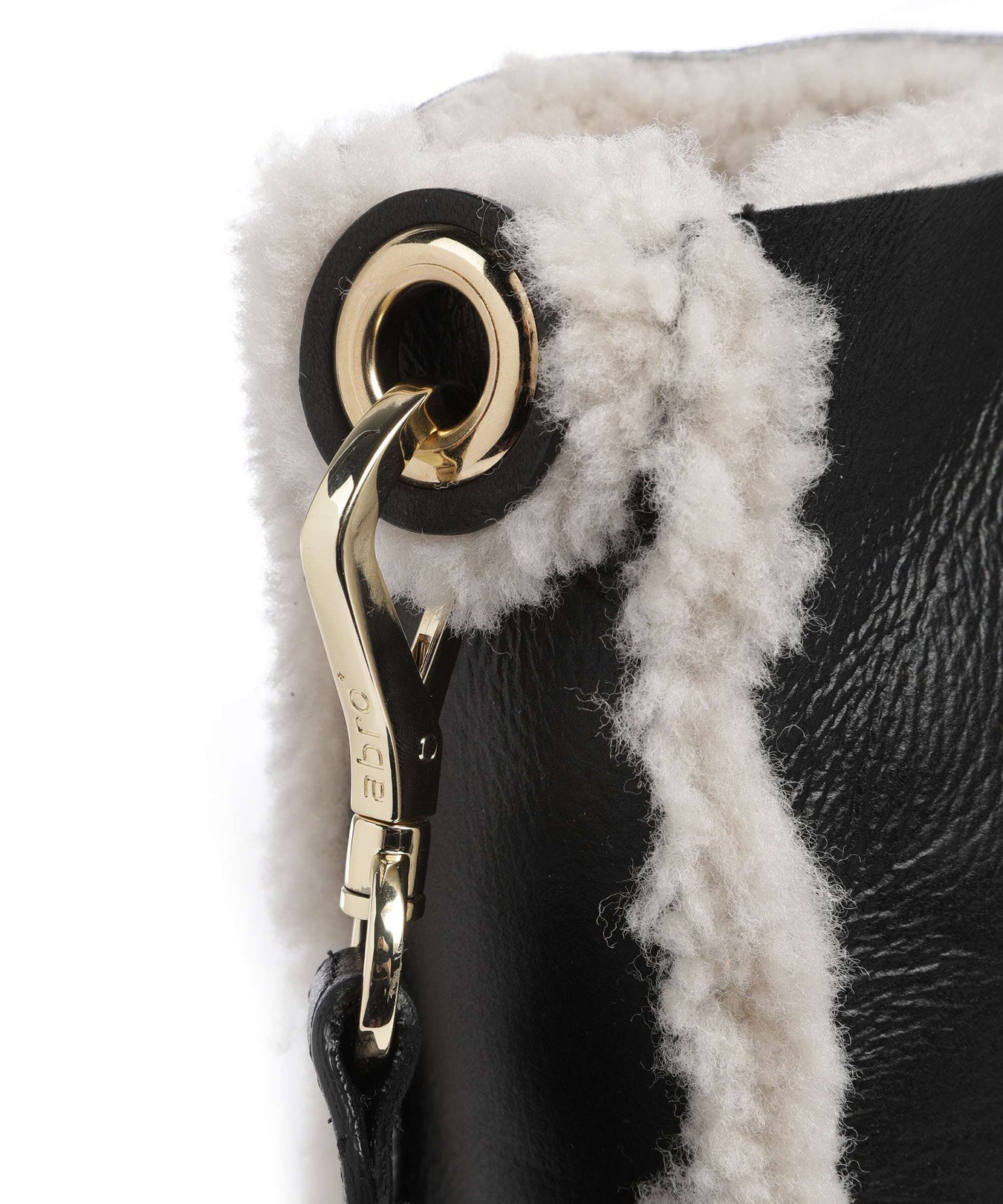 Abro Shearling Raquel Crossbody bag black/white