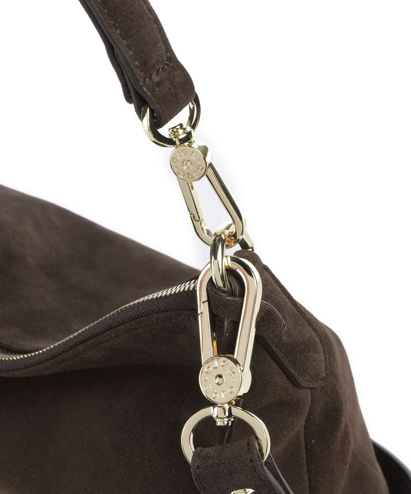 Abro Suede Juna Small Hobo bag dark brown