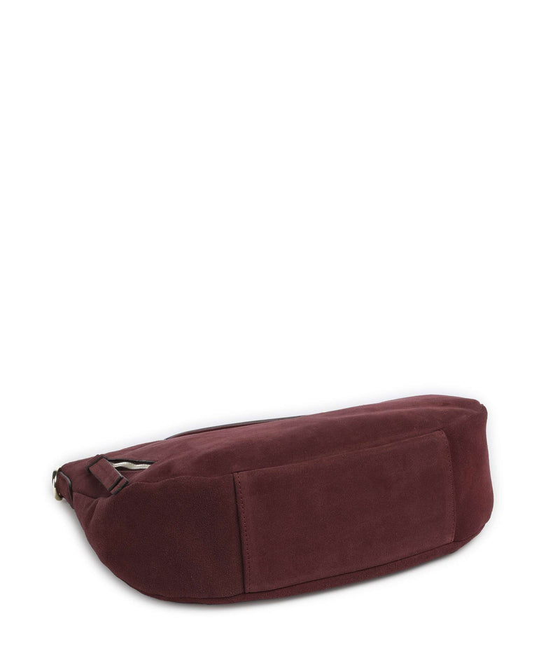 Abro Suede Juna Small Hobo bag bordeaux