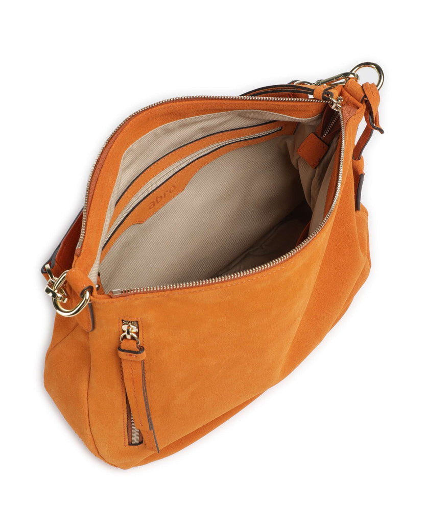 Abro Suede Juna Small Hobo bag orange