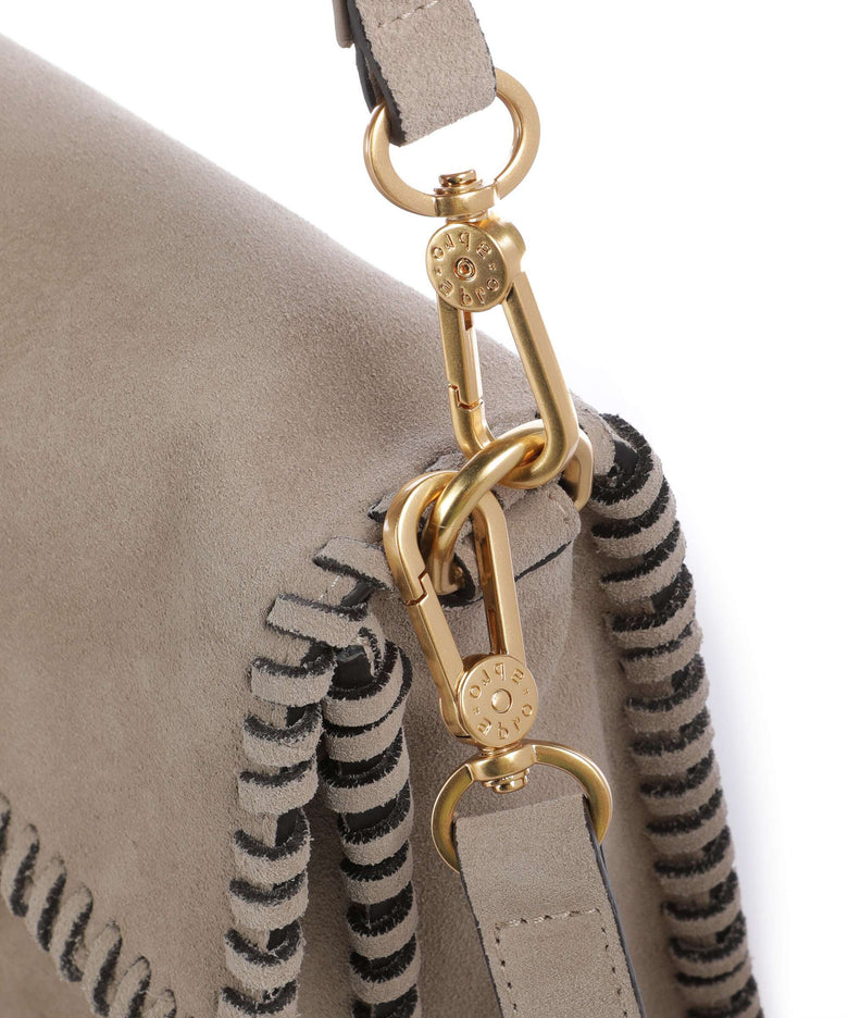 Abro Suede Temi Stitch Shoulder bag siena