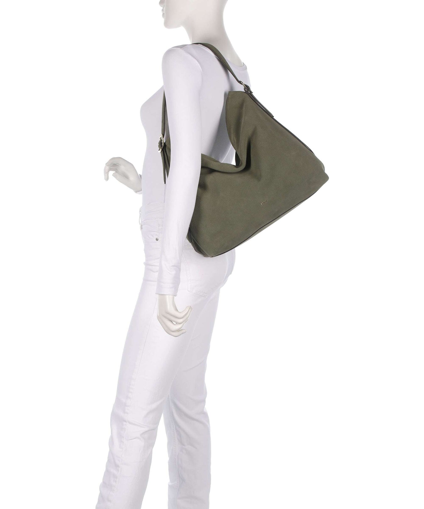 Abro Suede Carina Hobo bag oliv