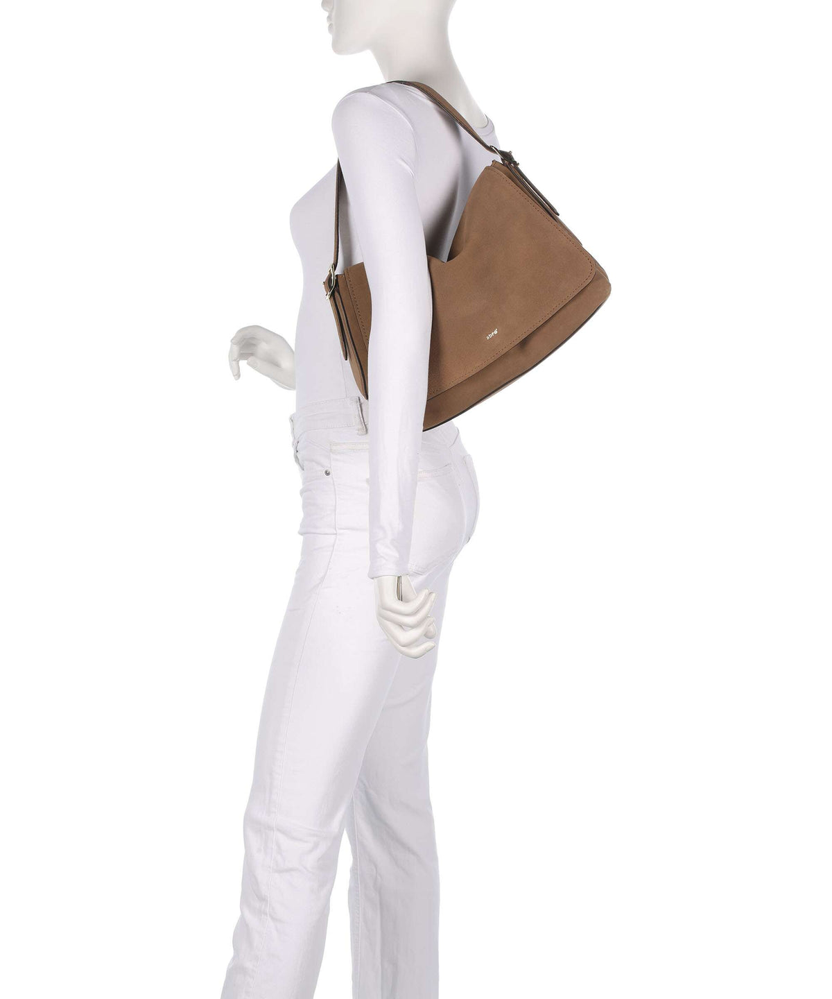 Abro Suede Carina Hobo bag camel