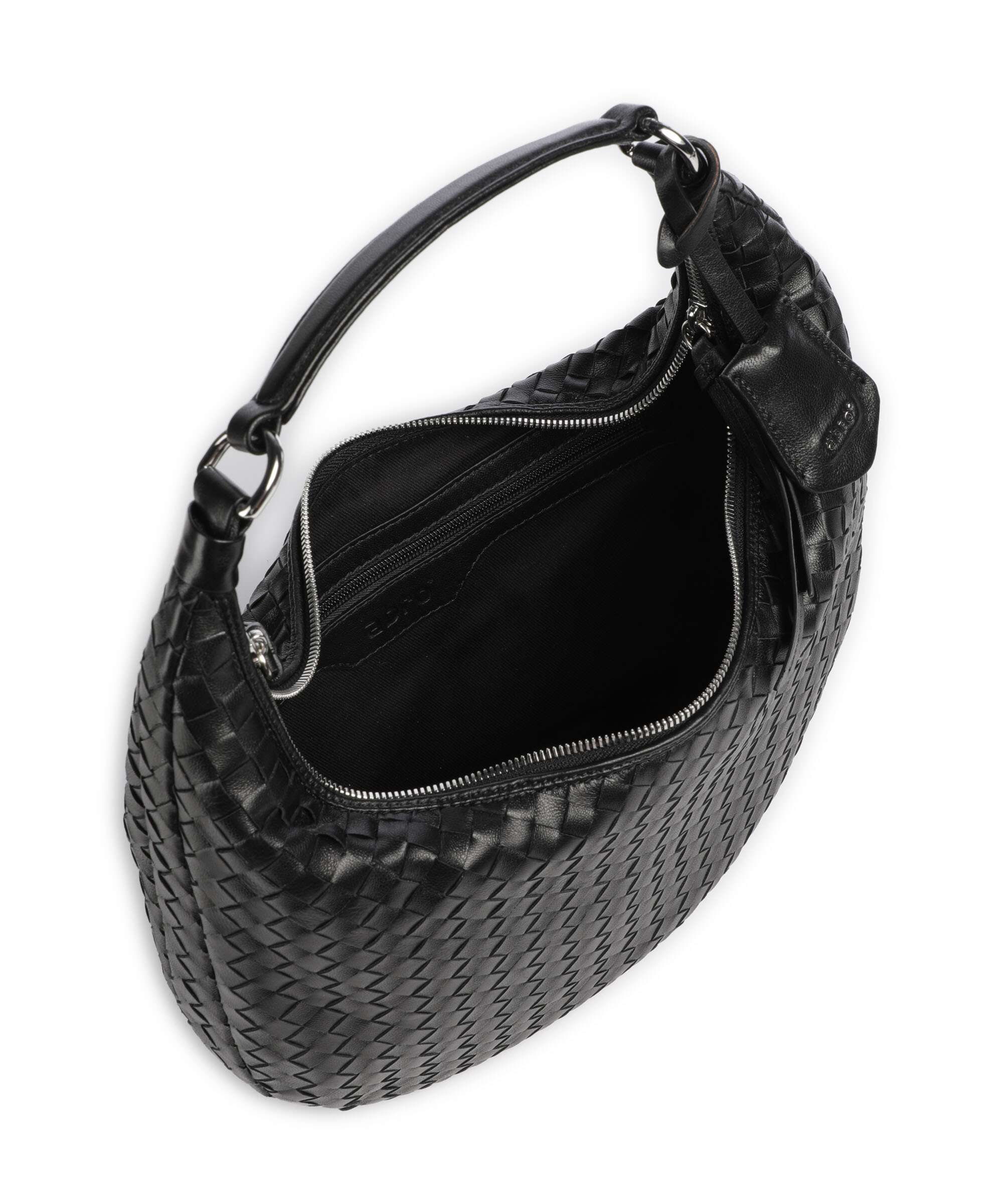 Abro Piuma Nana Small Hobo bag black/nickel