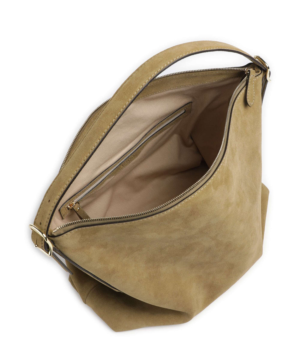 Abro Suede Carina Hobo bag mud