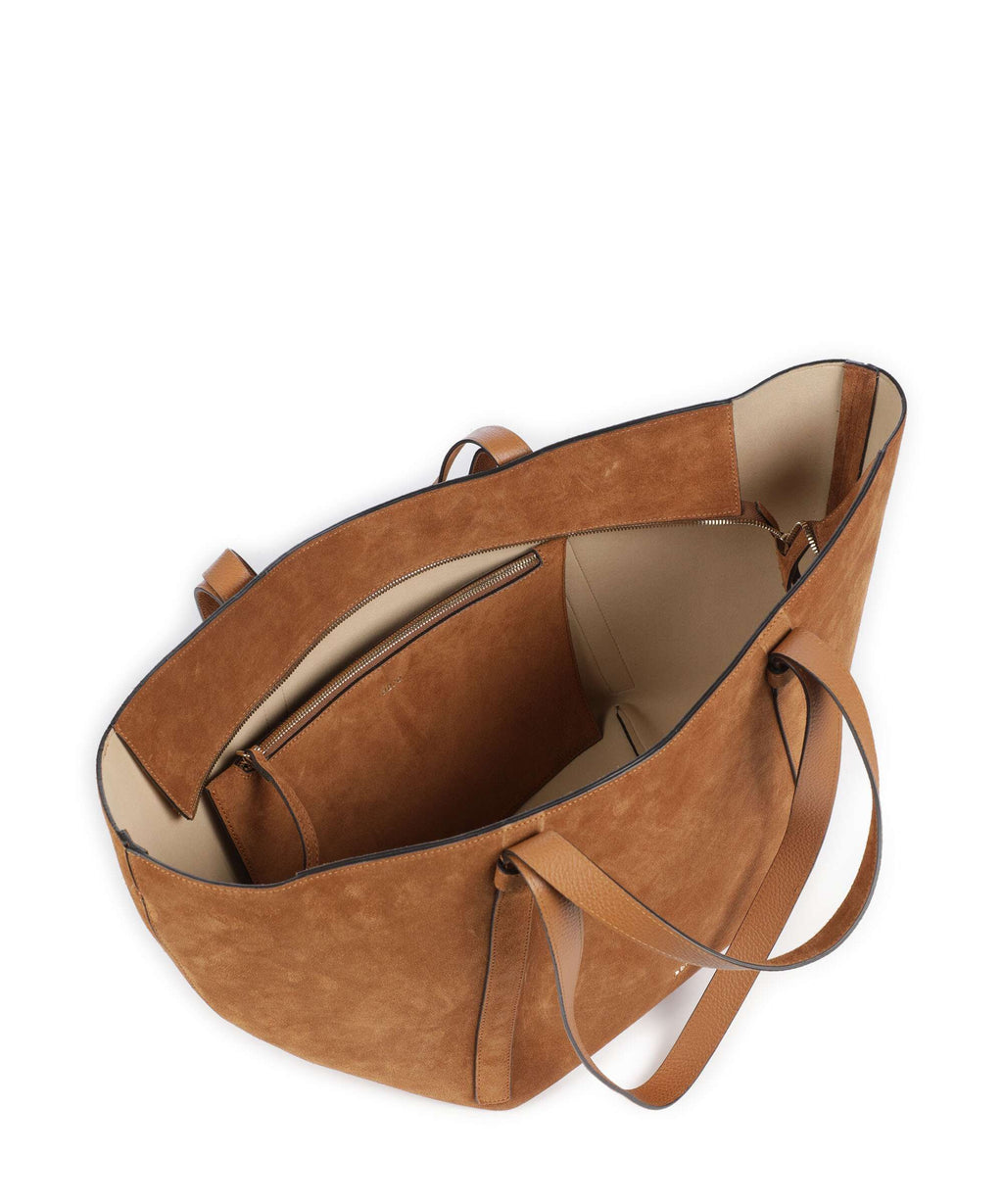 Abro Suede Cosmo Large Tote bag cuoio