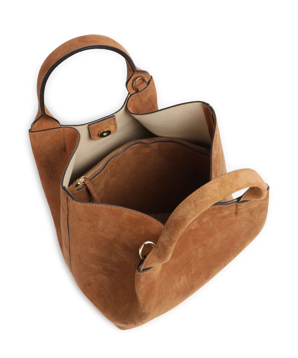 Abro Suede Essential Medium Handbag cuoio