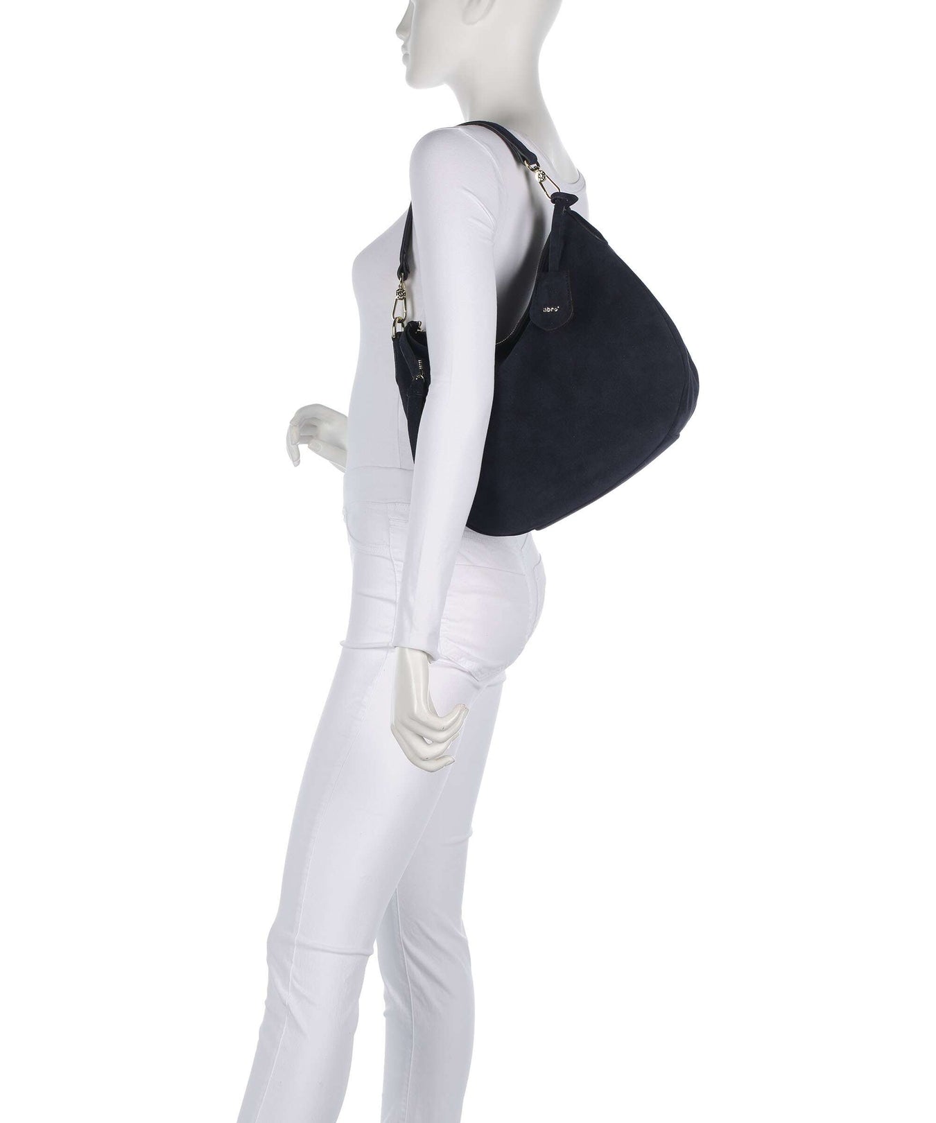 Abro Suede Juna Small Hobo bag navy