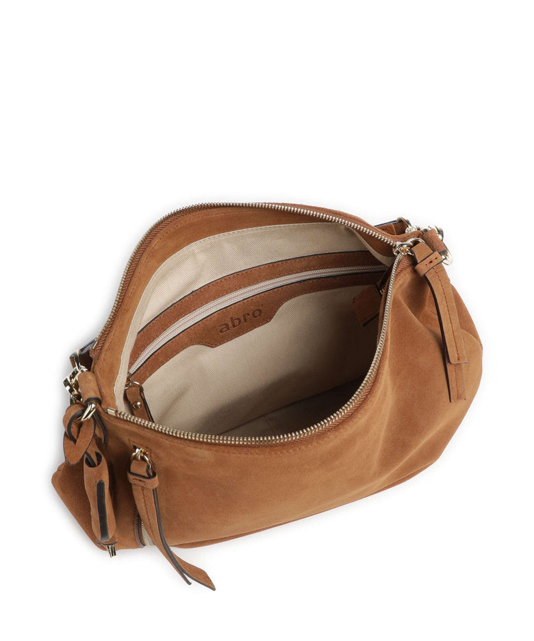 Abro Suede Juna Small Hobo bag cuoio