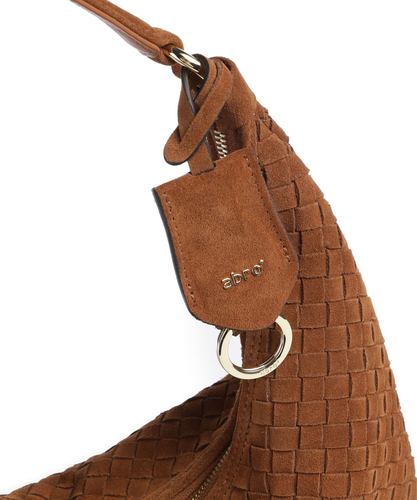 Abro Suede Nana Small Hobo bag cuoio