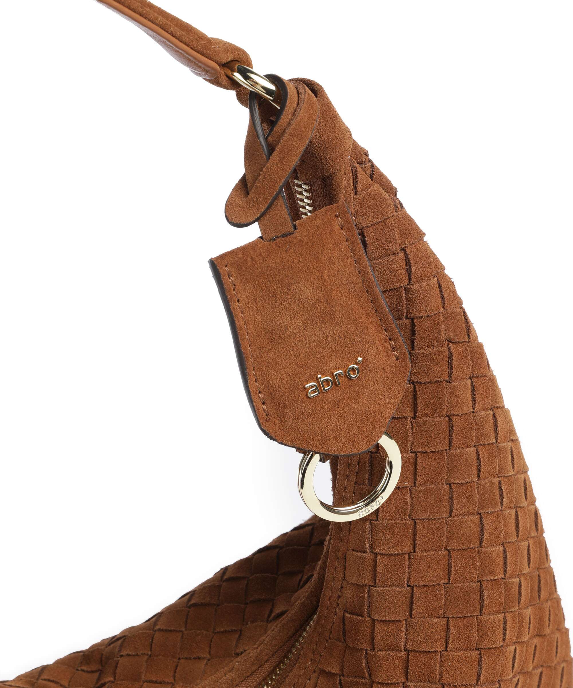 Abro Suede Nana Small Hobo bag cuoio