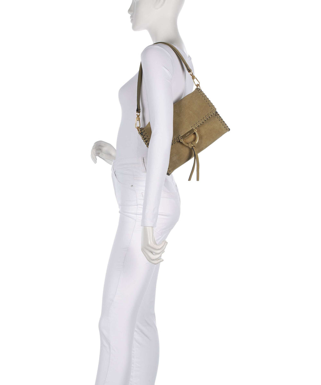 Abro Suede Temi Stitch Shoulder bag mud