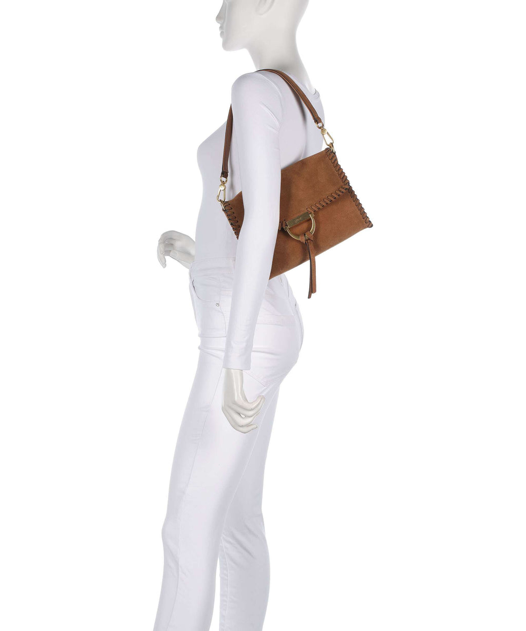 Abro Suede Temi Stitch Shoulder bag cuoio