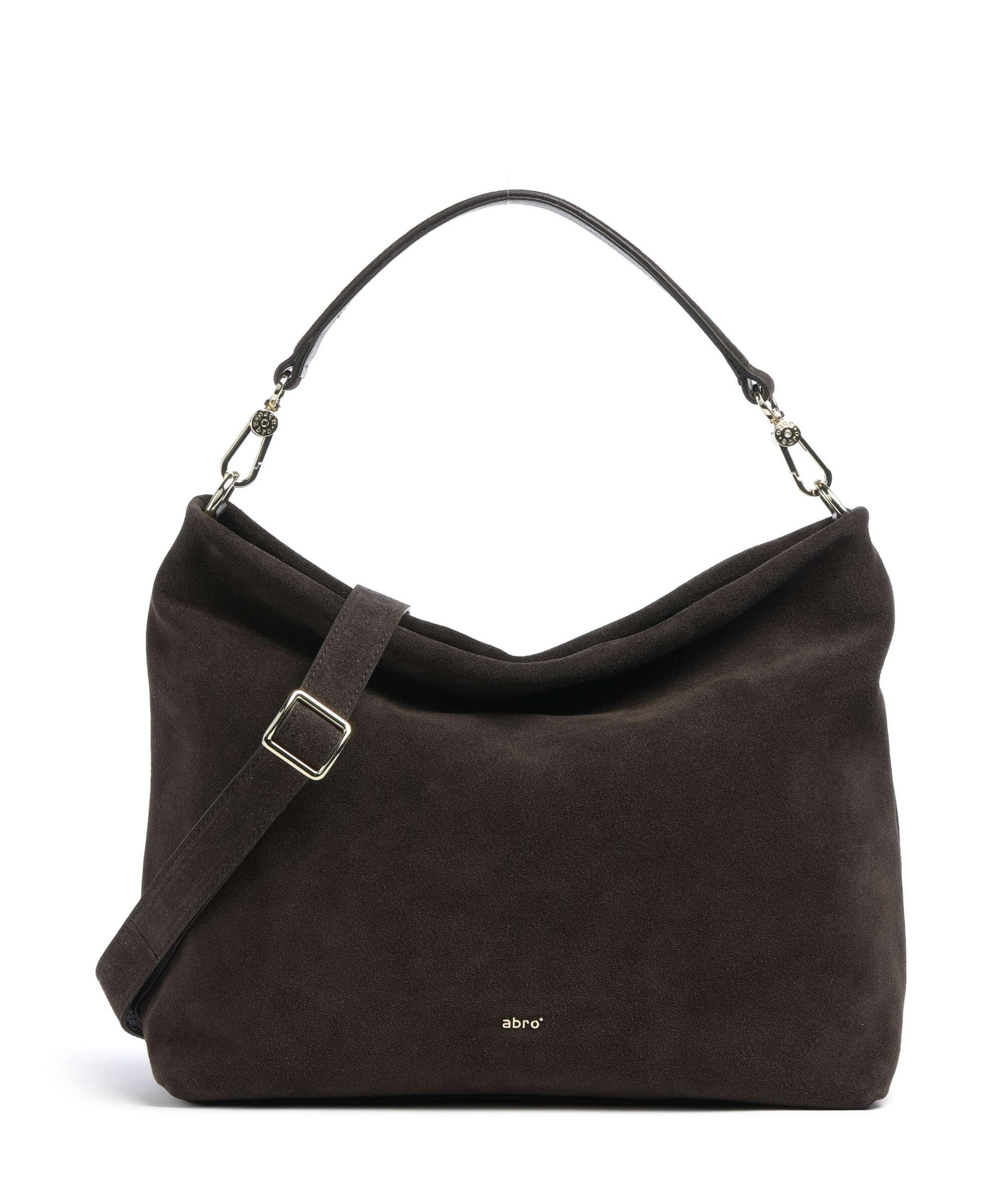 Abro Suede Kaia Hobo bag dark brown