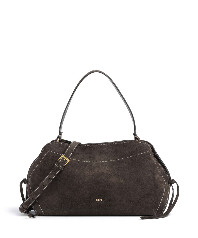 Abro Suede Necessity Small Shoulder bag dark brown
