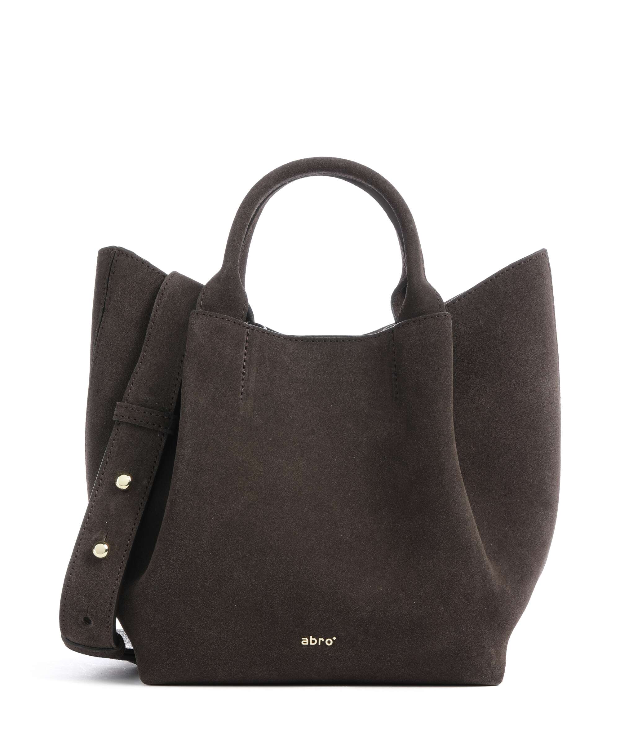 Abro Suede Essential Small Handbag dark brown