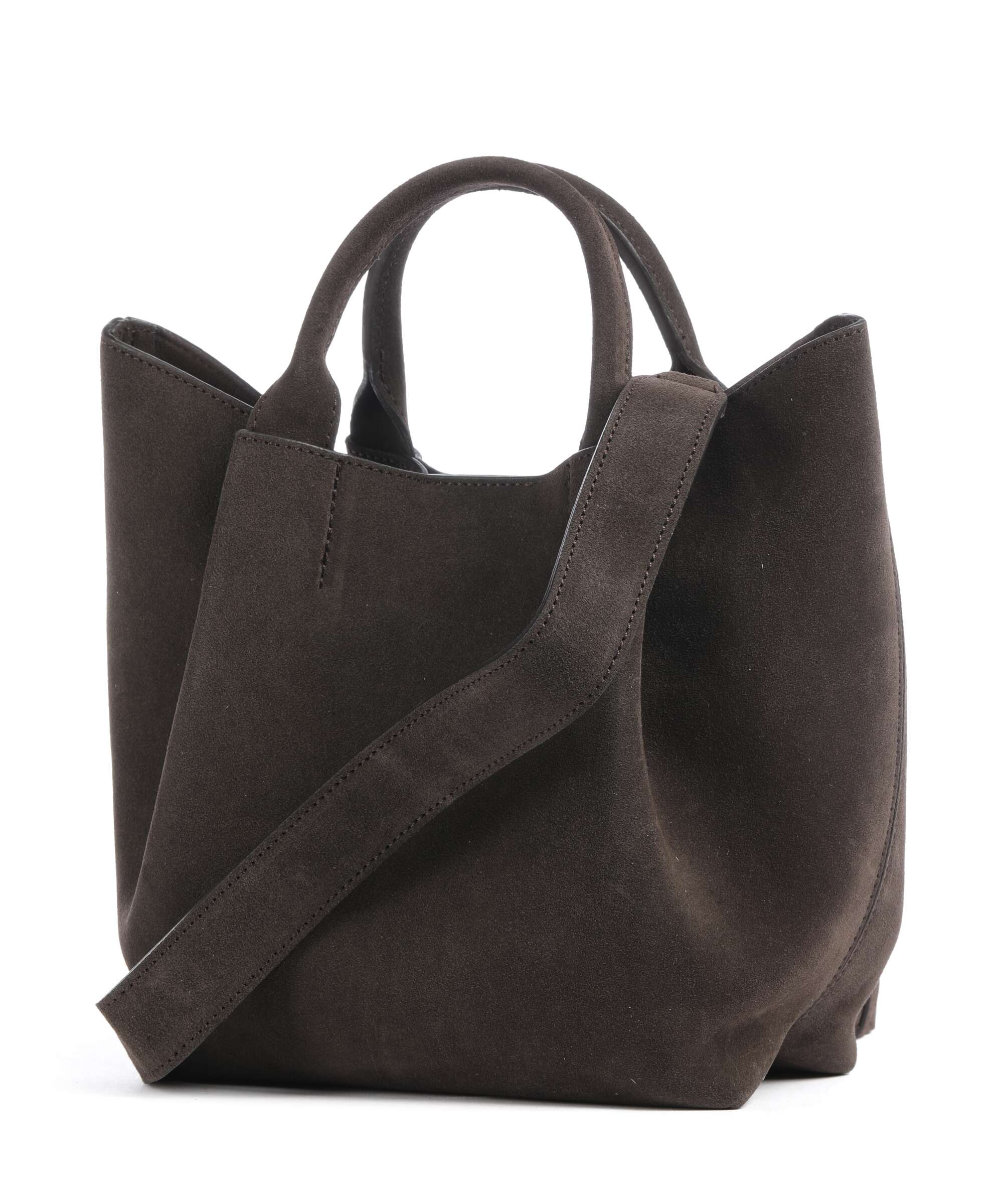 Abro Suede Essential Small Handbag dark brown
