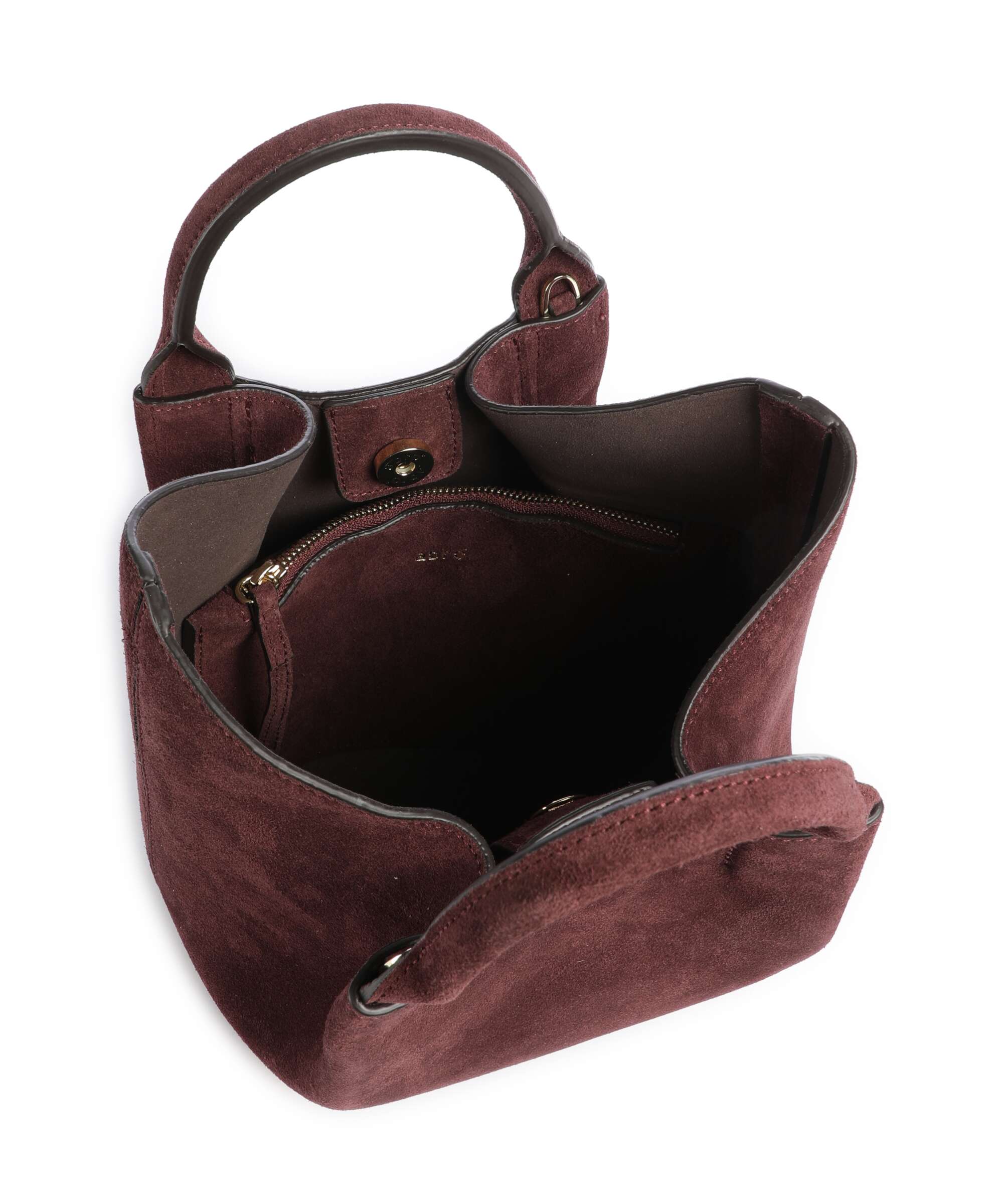 Abro Suede Essential Small Handbag burgundy