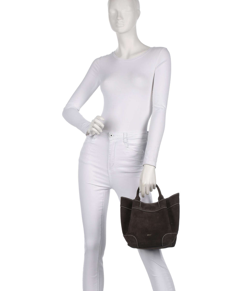 Abro Suede Essential Small Handbag dark brown