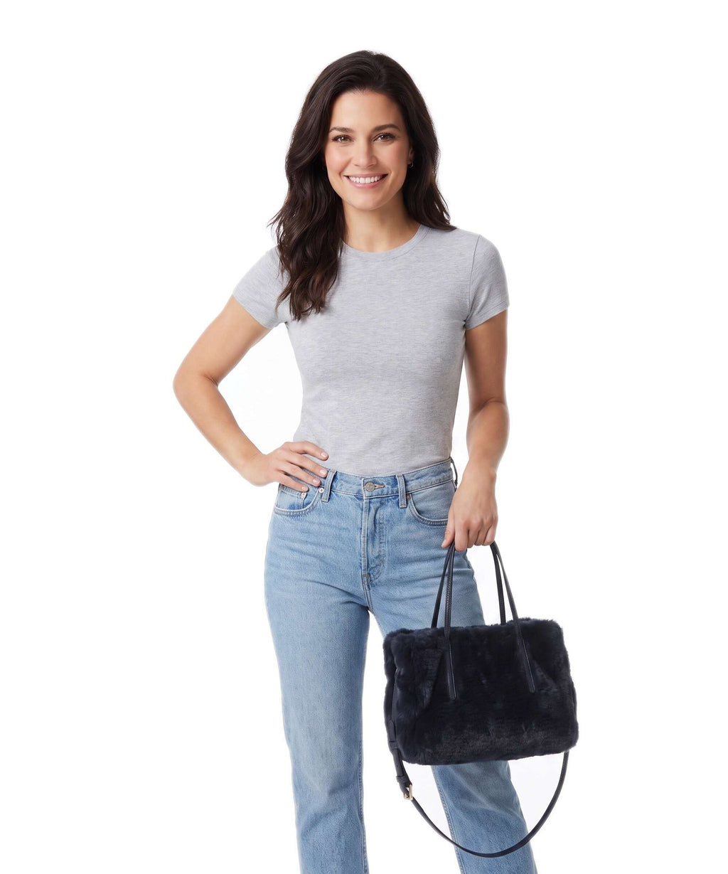 Abro Eco Fur Noelle Handbag navy