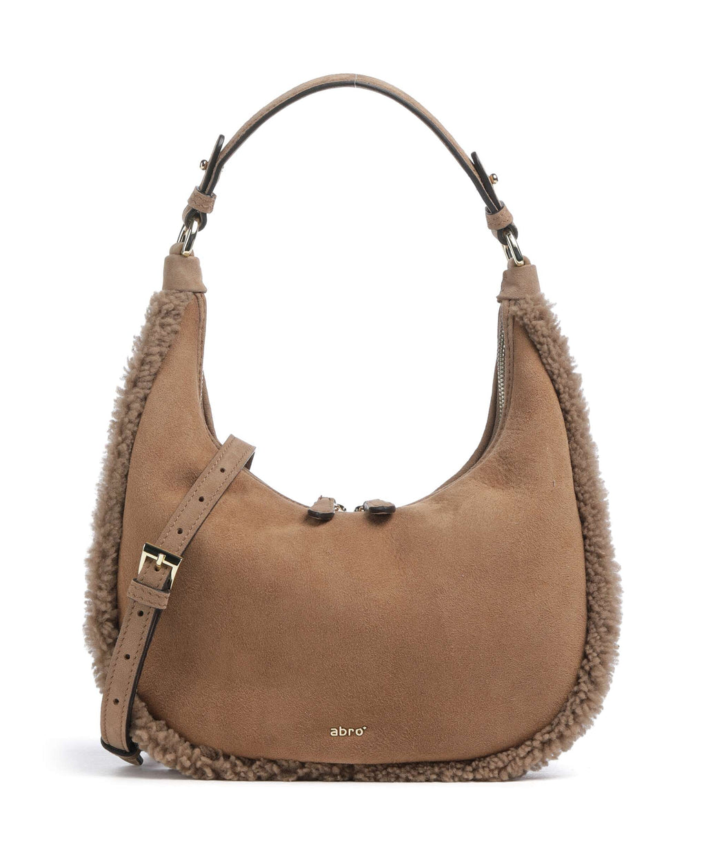 Abro Shearling Nana Mini Shoulder bag cappuccino
